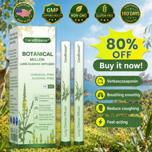 💖🫁🇺🇸✅Official Store: CareBreeze® Botanical Mullein Lung Cleanse Diffuser（👨‍⚕️Directly acts on COPD, asthma, chronic bronchitis (CB), respiratory infections, lung cancer, sinusitis, and other conditions）